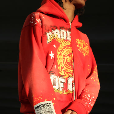 Red Anointed Divide Hoodie