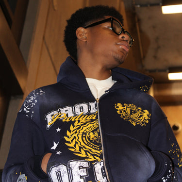 Navy Anointed Divide Hoodie