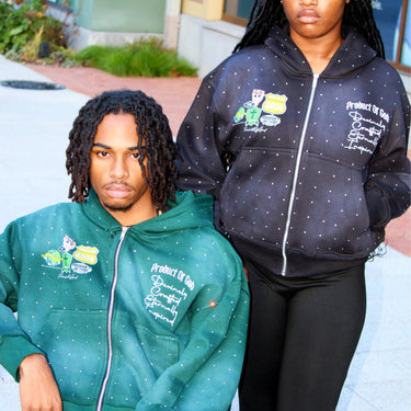 'For All Creation' Rhinestone Hoodie (GREEN)