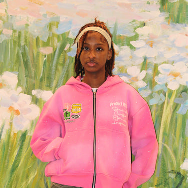 'For All Creation' Rhinestone Hoodie (PINK)