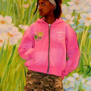 'For All Creation' Rhinestone Hoodie (PINK)