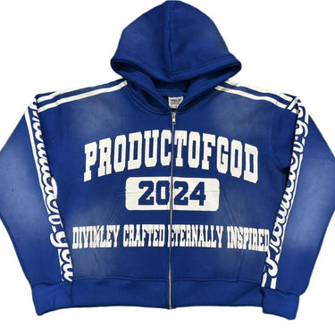 Blue Divinely Crafted Zip Up